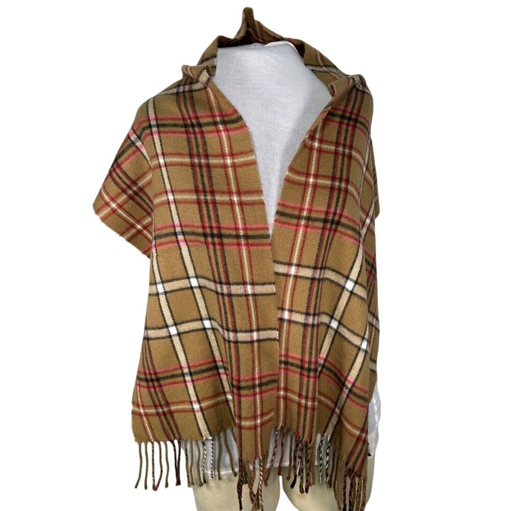 Cejon Plaid Acrylic Blend Scarf 11”x58” Made In Italy